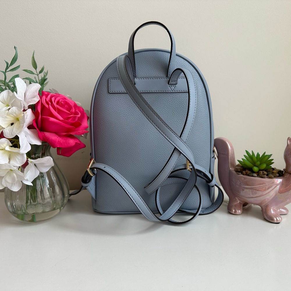 Michael Kors Adina Medium Leather Backpack Pale Blue - Picture 2 of 8